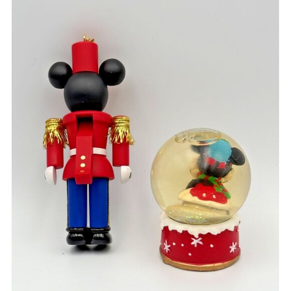 Walt Disney Mickey Mouse 2009 JCPenney Mini Snowglobe + 2008 Hallmark Nutcracker - Picture 2 of 11